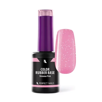 Color Rubber Base Gel - Színezett Alapzselé 8ml - Shimmer Pink
