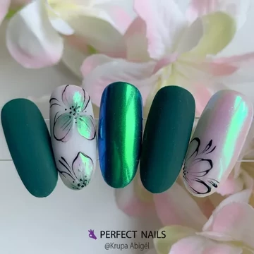 Chrome Powder - Körömdíszítő Aurora Fátyol Krómpor - Green