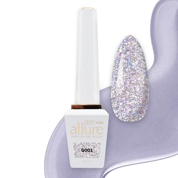 Allure G001 prémium ezüst csillámos effekt gél lakk