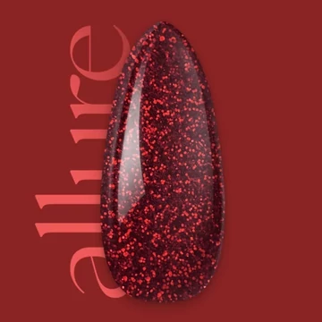 Allure G025 prémium piros csillámos effekt gél lakk