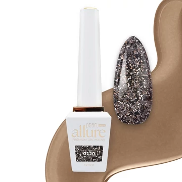 Allure G120 prémium fekete-arany csillámos effekt gél lakk