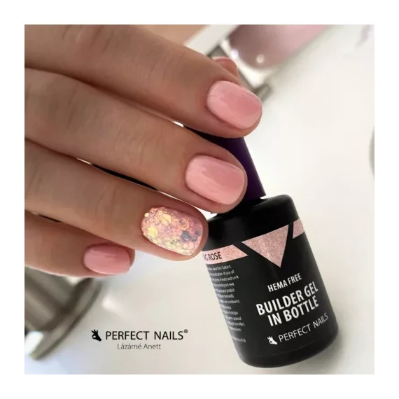 HEMA FREE Builder Gel in Bottle - Színezett üveges építőzselé 15ml - Sparkling Rose