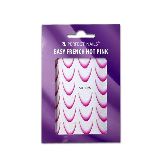 Körömmatrica - Easy French Hot Pink