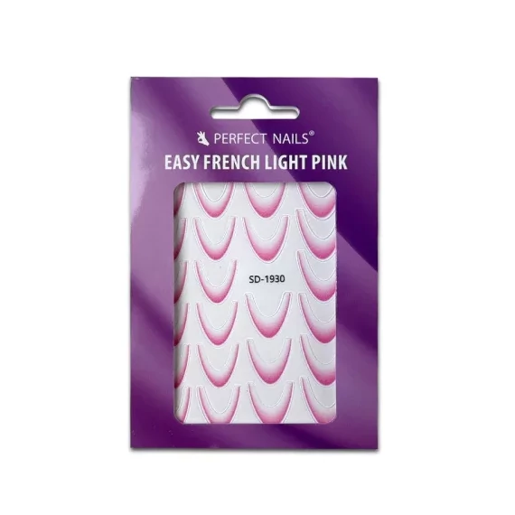 Körömmatrica - Easy French Light Pink
