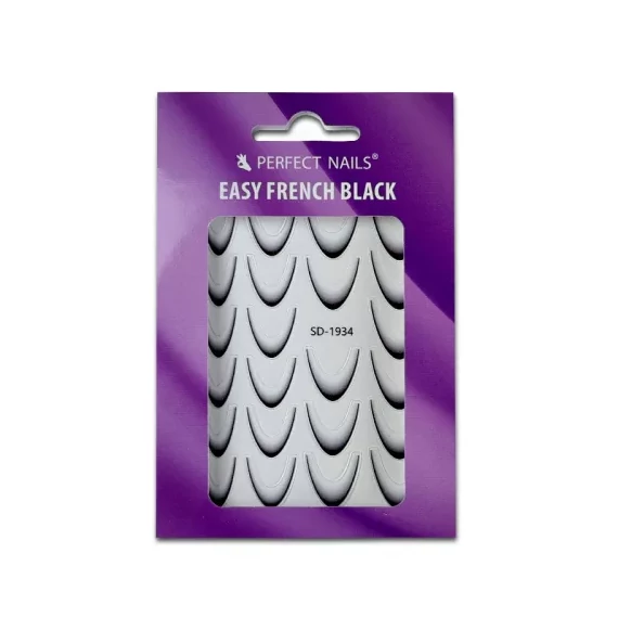 Körömmatrica - Easy French Black