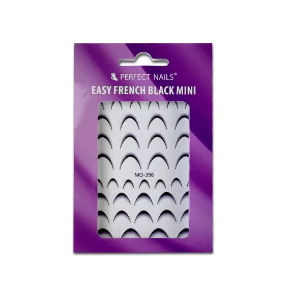 Körömmatrica - Easy French Black Mini