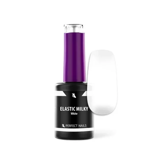 Elastic Milky - Rubber Base Gel - Ecsetes Műkörömépítő Zselé 8ml - Milky White
