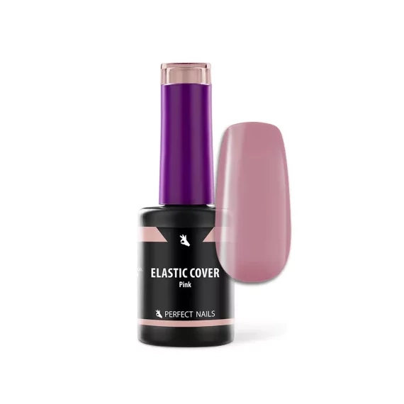 Elastic Cover - Rubber Base Gel - Ecsetes Műkörömépítő Zselé 8ml - Pink