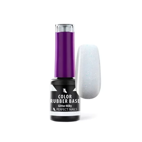 Color Rubber Base Gel - Színezett Alapzselé 4ml - Glitter Milky