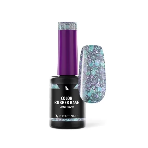 Color Rubber Base Gel - Színezett Alapzselé 8ml - Glitter Flower
