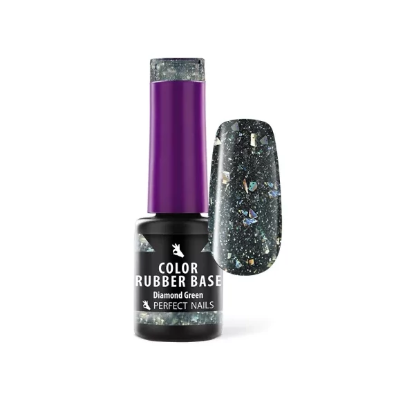Color Rubber Base Gel - Színezett Alapzselé 4ml - Diamond Green