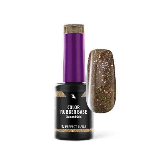 Color Rubber Base Gel - Színezett Alapzselé 8ml - Diamond Gold
