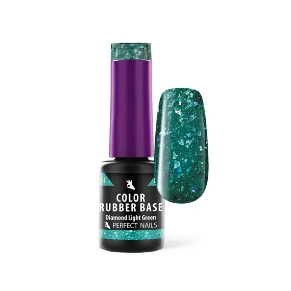Color Rubber Base Gel - Színezett Alapzselé 4ml - Diamond Light Green