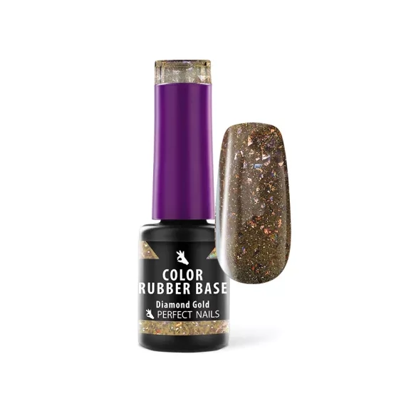Color Rubber Base Gel - Színezett Alapzselé 4ml - Diamond Gold