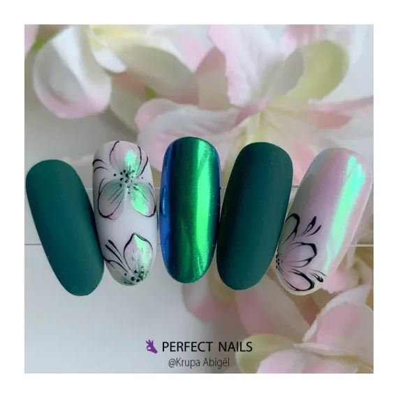 Chrome Powder - Körömdíszítő Aurora Fátyol Krómpor - Green