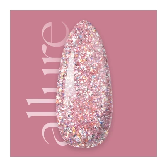 Allure G003 prémium rózsaszín csillámos effekt gél lakk