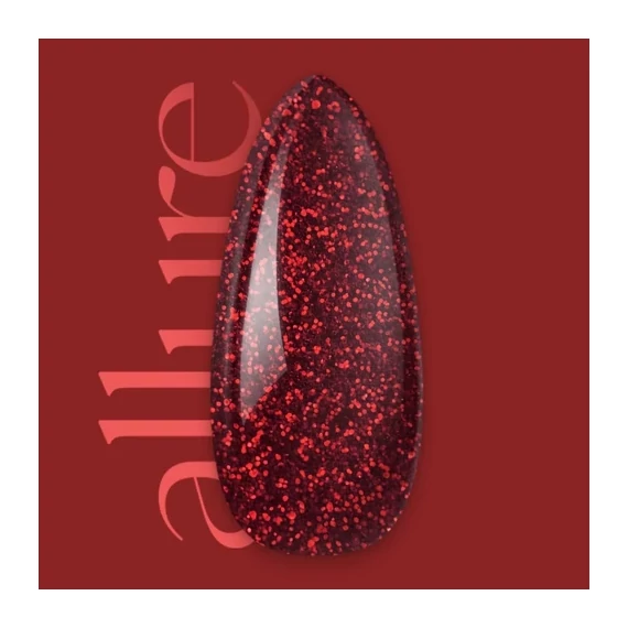 Allure G025 prémium piros csillámos effekt gél lakk